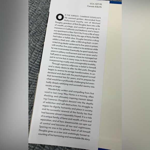 3/$10 Cameron Douglas Long Way Home Hardcover Book by Alfred A. Knopf - Picture 4 of 9